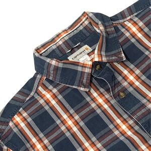 Carhartt Mens Plaid Short Sleeve Button Up‎ Shirt Relaxed Fit Large